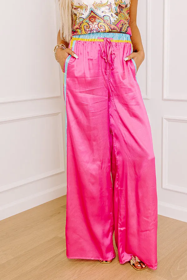 Glamour Girl High Waist Satin Wide Leg Pants sold by Impressions