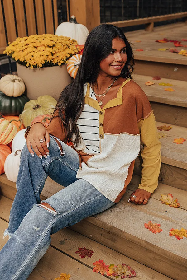Pumpkin Spice Feels Colorblock Top sold by Impressions product image thumbnail 3