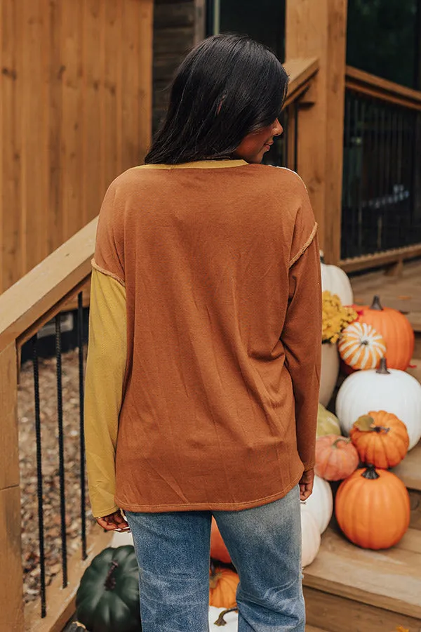Pumpkin Spice Feels Colorblock Top sold by Impressions product image thumbnail 4