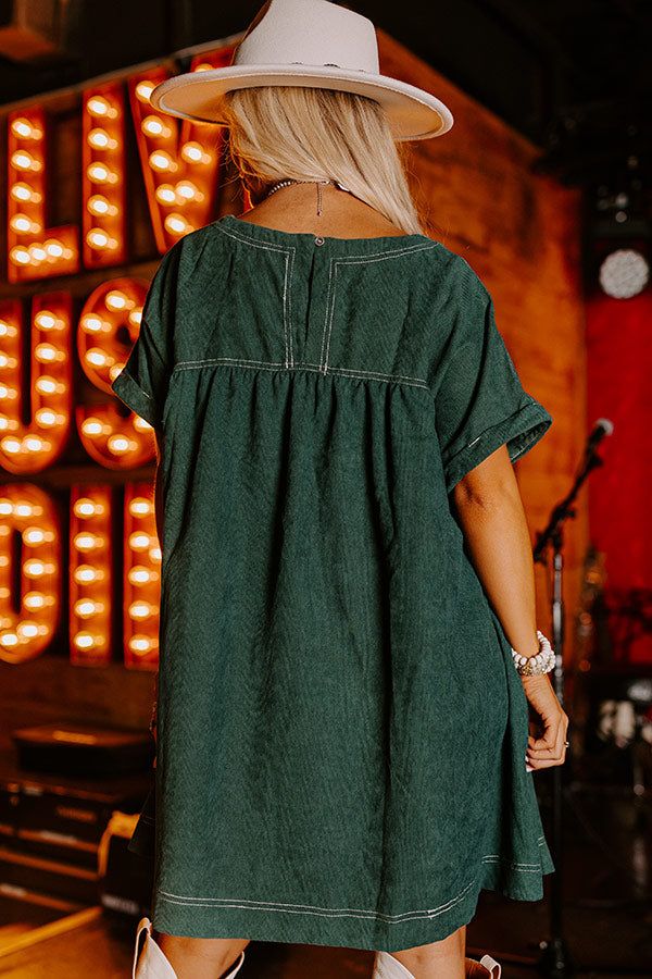Other Side Of Midnight Corduroy Mini Dress In Hunter Green sold by Impressions product image thumbnail 5