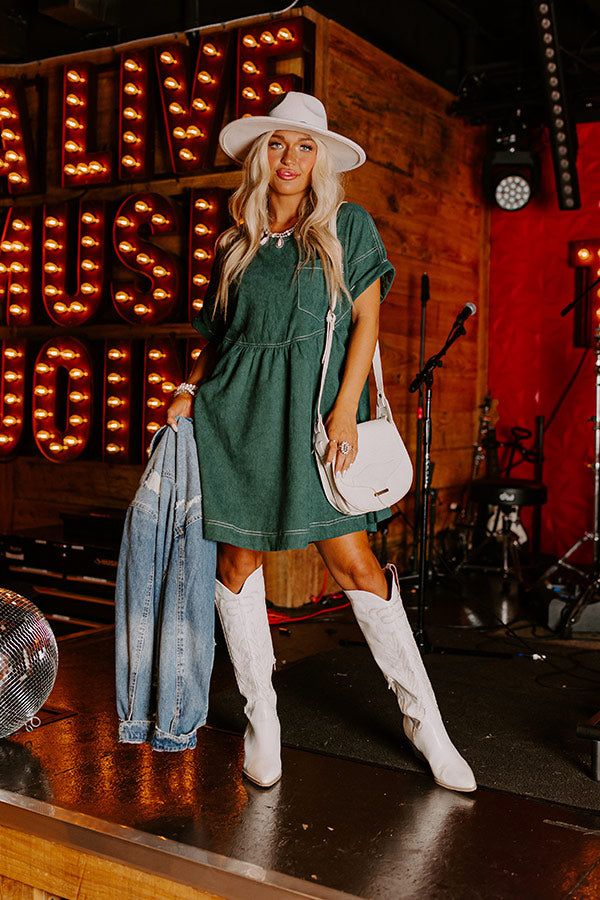 Other Side Of Midnight Corduroy Mini Dress In Hunter Green sold by Impressions product image thumbnail 2