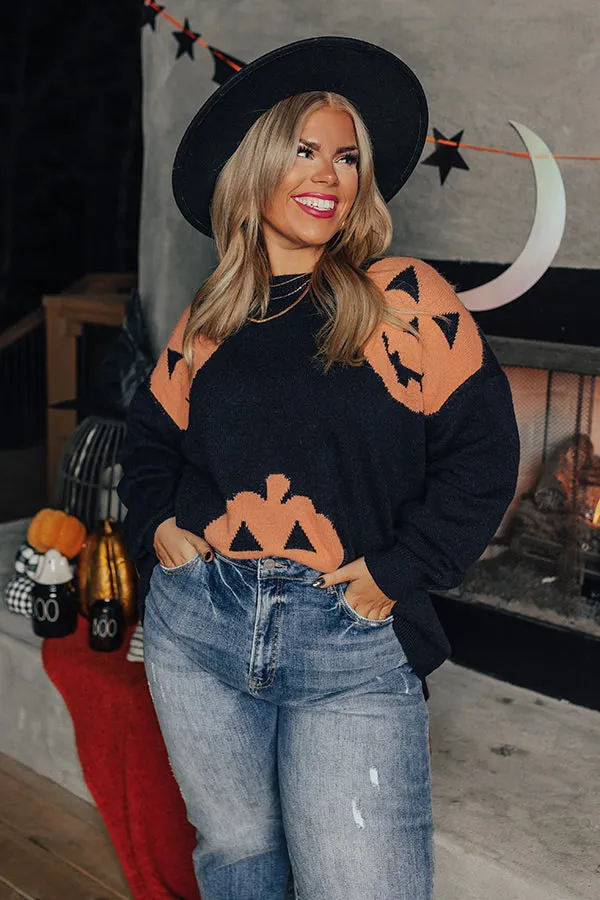 Hey Pumpkin Knit Sweater in Black Curves sold by Impressions product image thumbnail 4