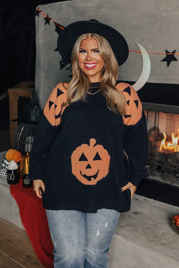 Hey Pumpkin Knit Sweater in Black Curves sold by Impressions product image thumbnail 2