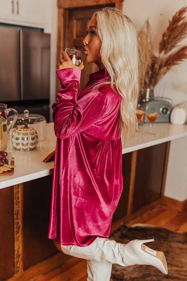 Festival Feels Velvet Mini Dress in Sangria sold by Impressions product image thumbnail 3