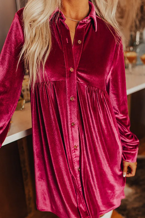 Festival Feels Velvet Mini Dress in Sangria sold by Impressions product image thumbnail 5