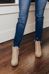 The Tuck High Waist Ankle Skinny sold by Impressions