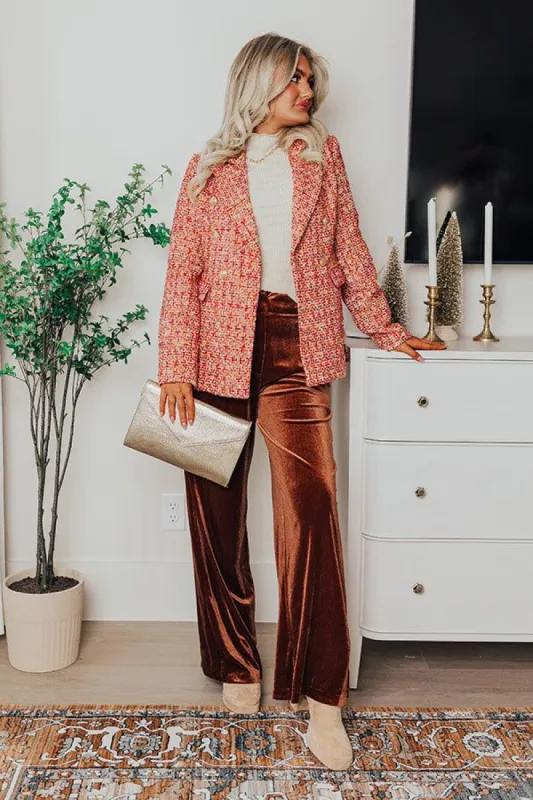 All The Hits High Waist Velvet Pants In Brown sold by Impressions