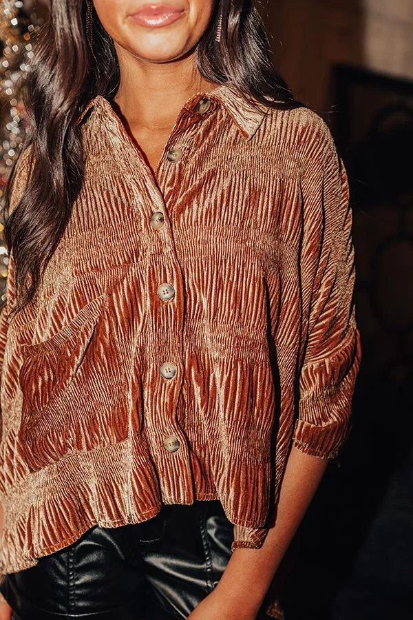 Roman Holiday Velvet Top In Brown sold by Impressions product image thumbnail 5