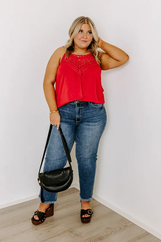 Beachy Bonding Shift Tank In Red Curves sold by Impressions