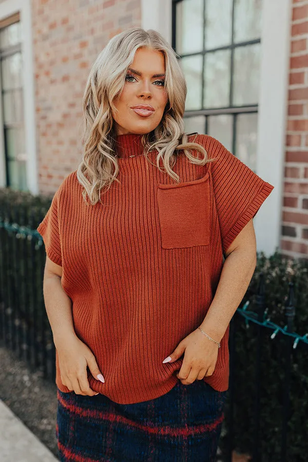 Sharp Witted Sweater Top In Rust Curves sold by Impressions product image thumbnail 2