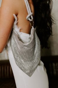 Going Places Rhinestone Purse In Silver sold by Impressions