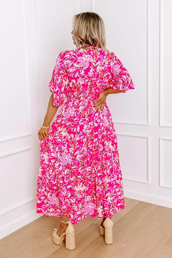 Blossom Breeze Floral Maxi In Hot Pink sold by Impressions product image thumbnail 3