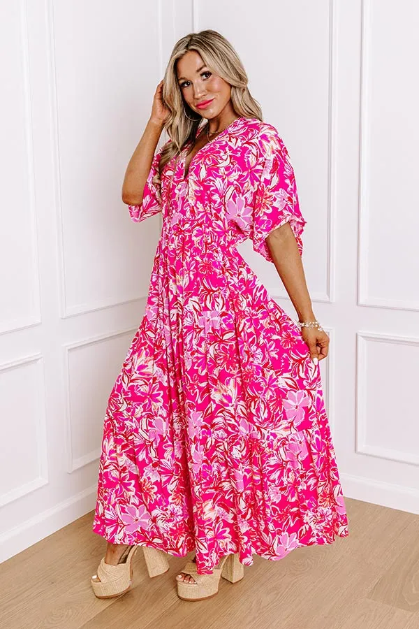 Blossom Breeze Floral Maxi In Hot Pink sold by Impressions product image thumbnail 2