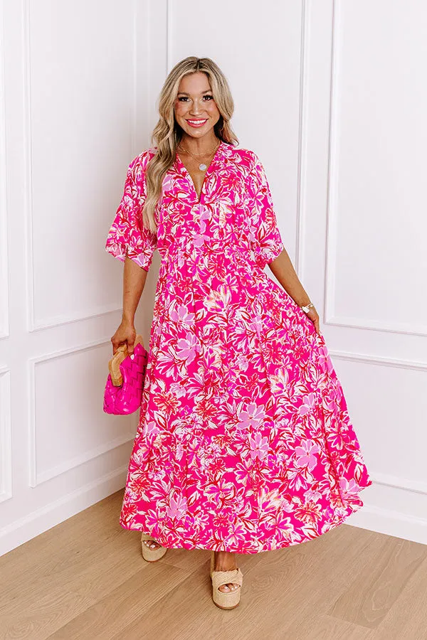 Blossom Breeze Floral Maxi In Hot Pink sold by Impressions product image thumbnail 4