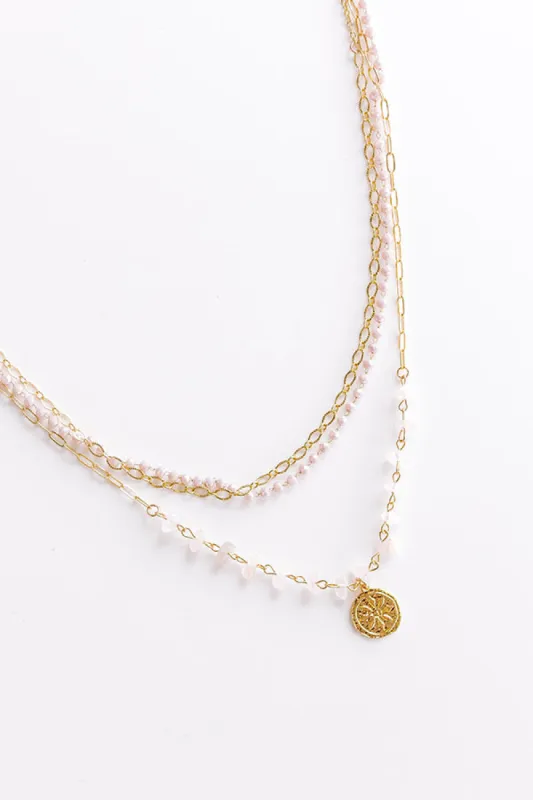 Oceanside Gala Layered Necklace in Dusty Purple sold by Impressions