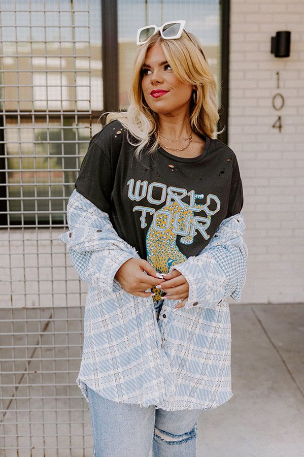 World Tour Distressed Boyfriend Tee Curves sold by Impressions product image thumbnail 5