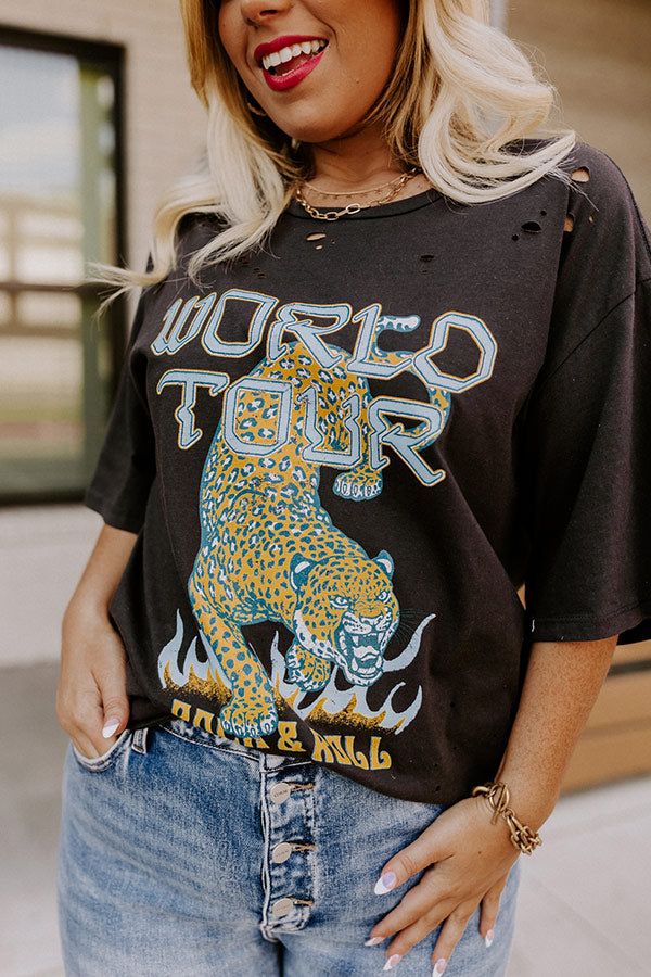 World Tour Distressed Boyfriend Tee Curves sold by Impressions product image thumbnail 2