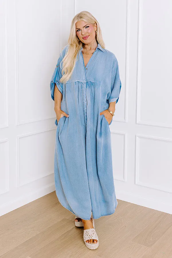 NYC Ready Chambray Maxi Dress Curves sold by Impressions