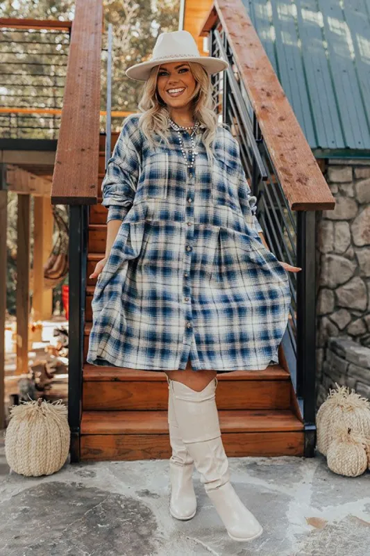 Pumpkin Spice Please Flannel Dress Curves sold by Impressions
