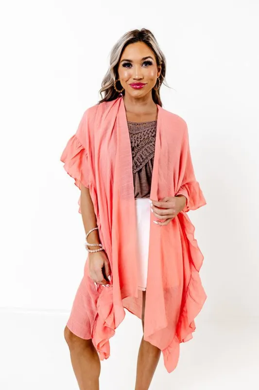 Summer Rhythm Ruffle Overlay In Coral sold by Impressions