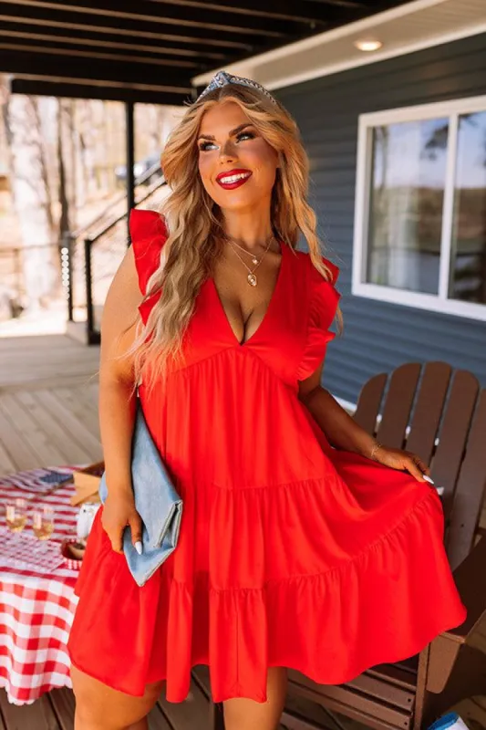 Miracles Everywhere Babydoll Dress In Red Curves sold by Impressions
