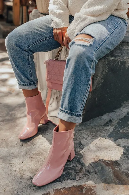 The Leena Patent Bootie In Pink sold by Impressions