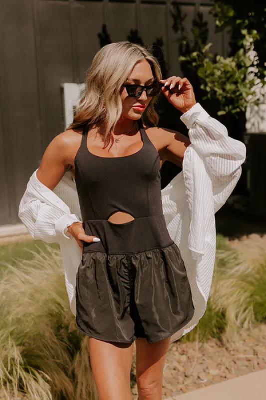 Pilates Please Romper in Black sold by Impressions