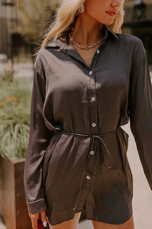 Runway Revelry Romper in Charcoal sold by Impressions product image thumbnail 4