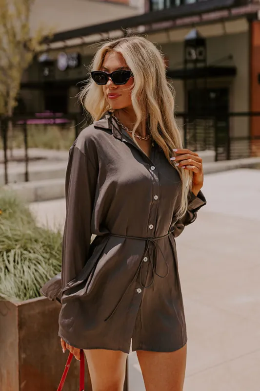 Runway Revelry Romper in Charcoal sold by Impressions