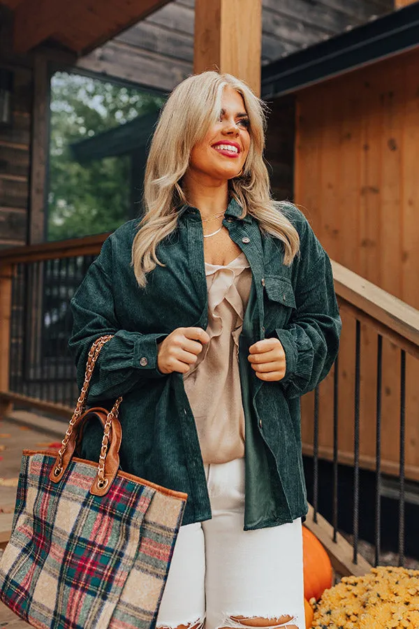 On My Mind Corduroy Button Up In Forest Curves sold by Impressions product image thumbnail 3