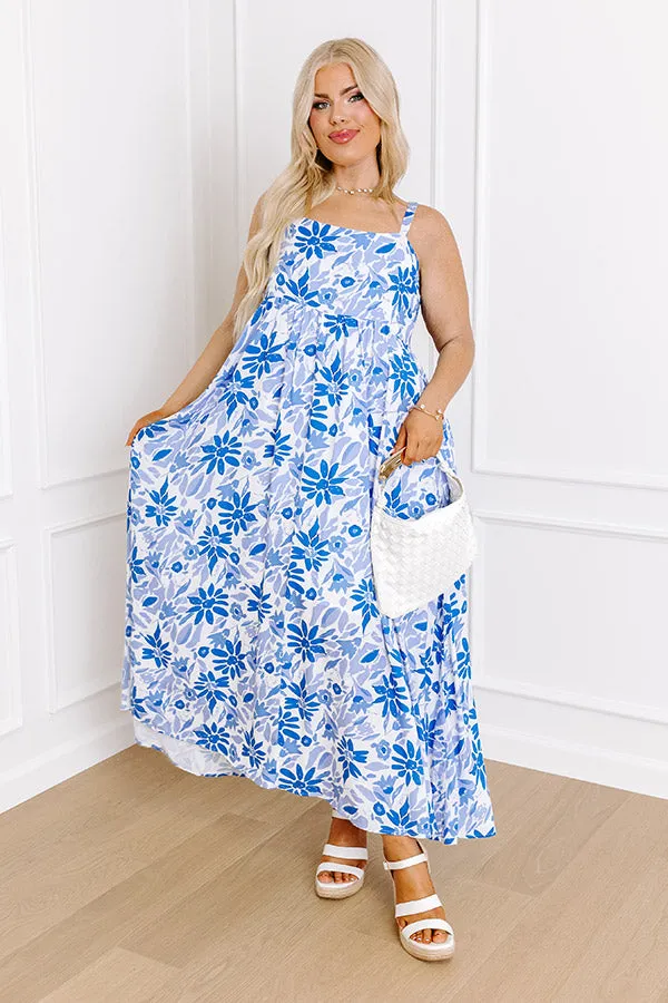 Tranquil Time Floral Midi in Blue Curves sold by Impressions