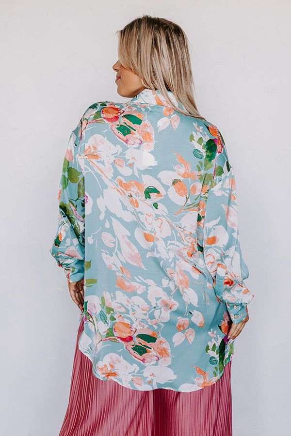 Mind On Malibu Button Up In Sky Blue Curves sold by Impressions product image thumbnail 4