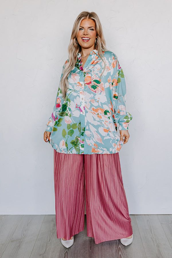 Mind On Malibu Button Up In Sky Blue Curves sold by Impressions product image thumbnail 5