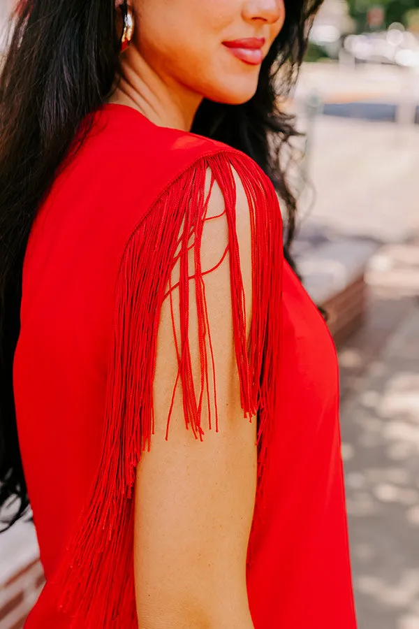 Midwest Weekend Fringe Top In Red sold by Impressions product image thumbnail 3