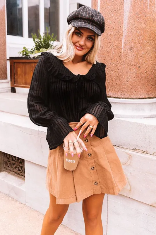 Cocktail Meeting Shift Top in Black sold by Impressions