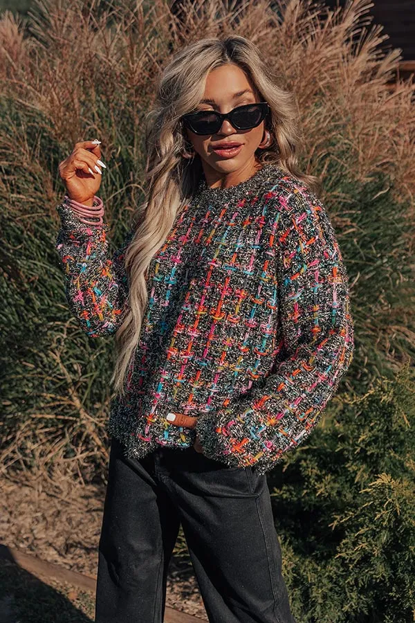 Stop Time Metallic Knit Sweater sold by Impressions