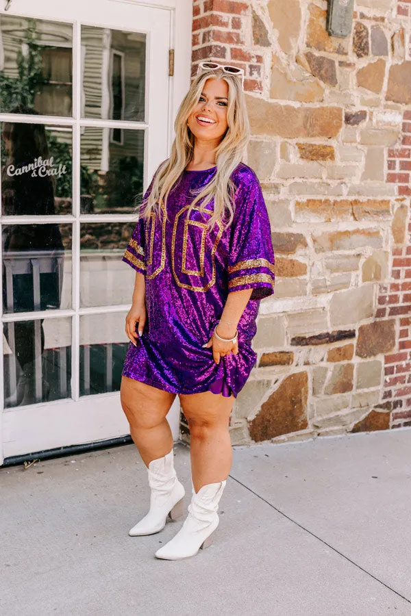 Ready To Shimmer Sequin Mini Dress in Purple Curves sold by Impressions product image thumbnail 2