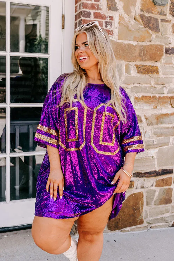 Ready To Shimmer Sequin Mini Dress in Purple Curves sold by Impressions product image thumbnail 3
