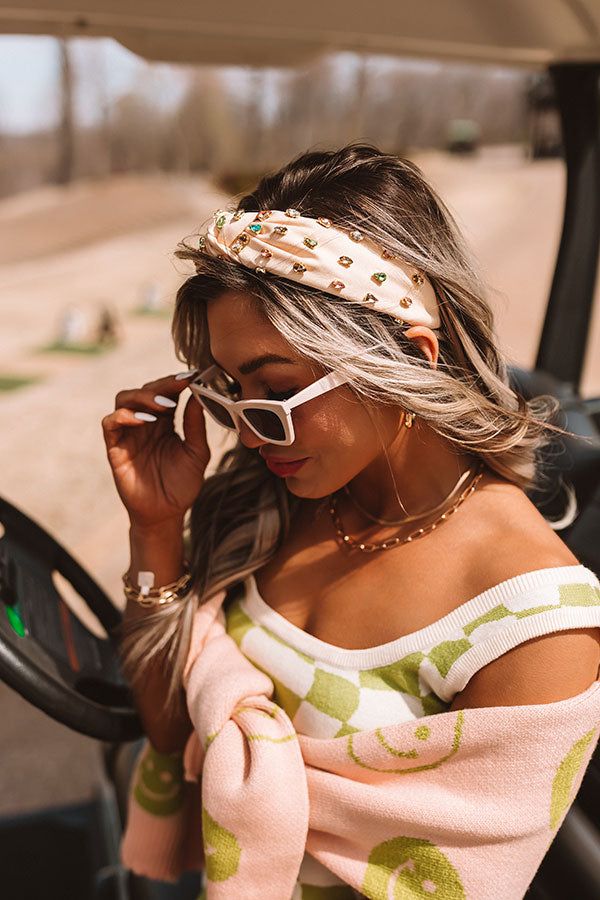 Angelic Aura Embellished Headband In Cream sold by Impressions