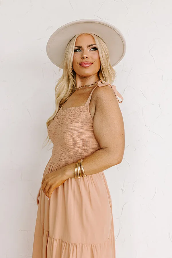 Tucson Stroll Smocked Midi in Iced Mocha Curves sold by Impressions product image thumbnail 2