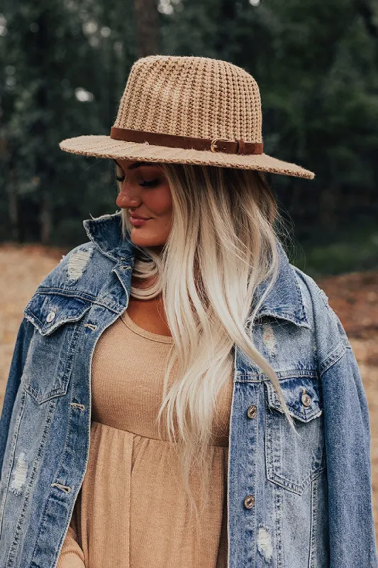 Autumn Sweetheart Knit Fedora In Khaki sold by Impressions