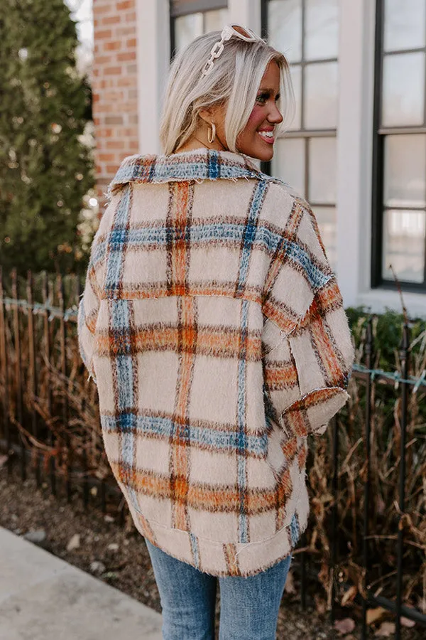 Cinnamon Brown Plaid Jacket in Iced Latte sold by Impressions product image thumbnail 3