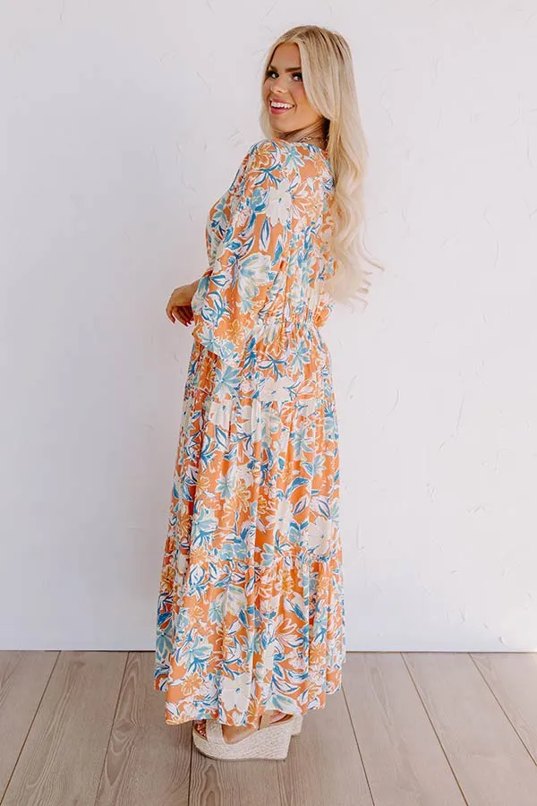Blossom Breeze Floral Maxi In Persimmon Curves sold by Impressions product image thumbnail 3