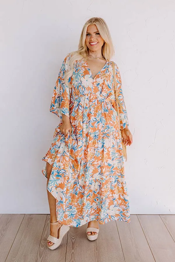 Blossom Breeze Floral Maxi In Persimmon Curves sold by Impressions