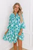 Coastal Cruise Floral Mini Dress in Green sold by Impressions