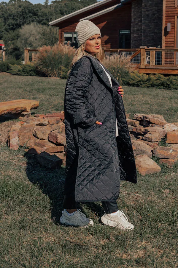 Chilly Wind Quilted Coat in Black Curves sold by Impressions product image thumbnail 3