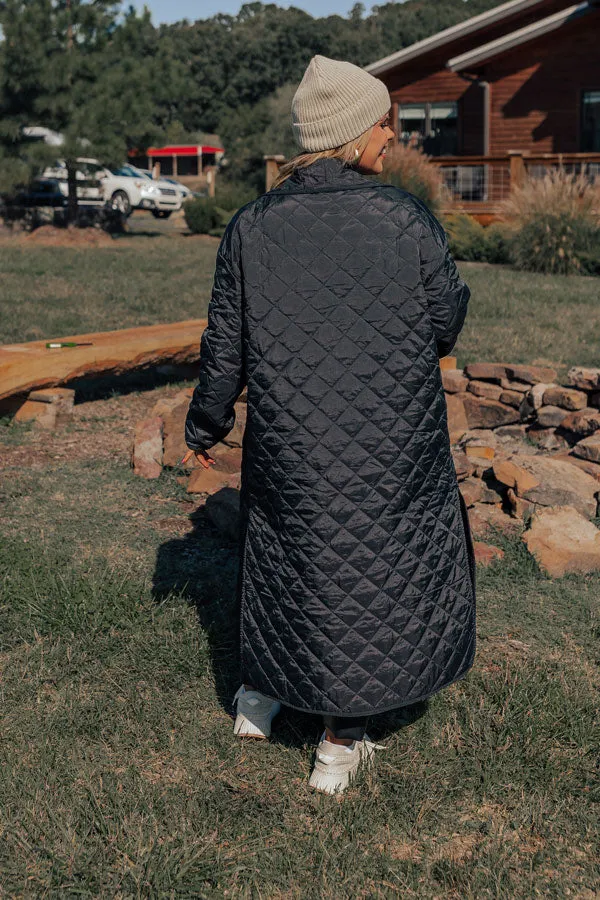 Chilly Wind Quilted Coat in Black Curves sold by Impressions product image thumbnail 4