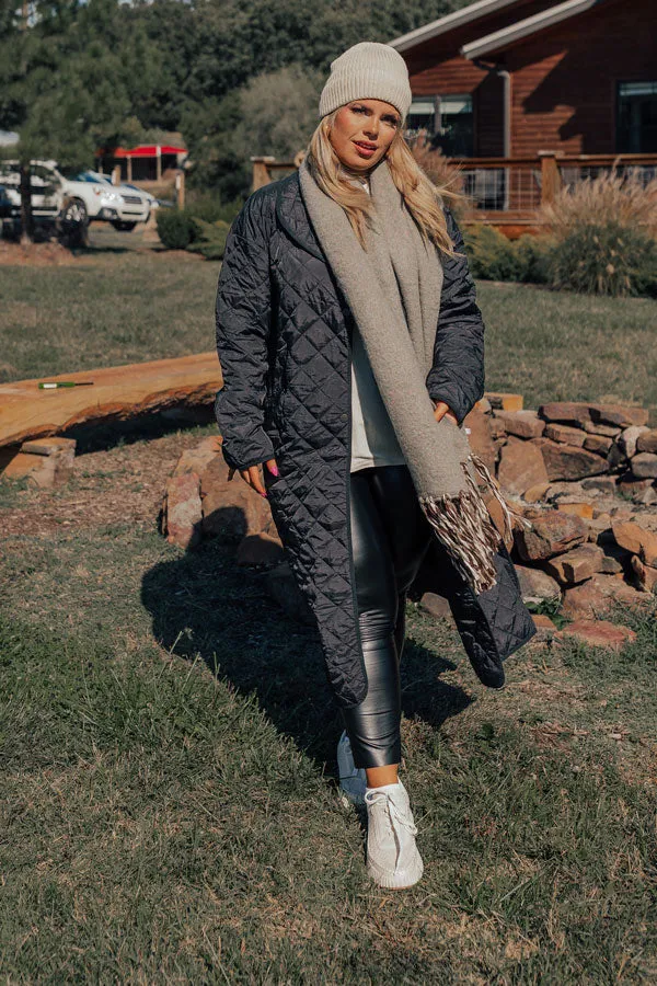 Chilly Wind Quilted Coat in Black Curves sold by Impressions product image thumbnail 5