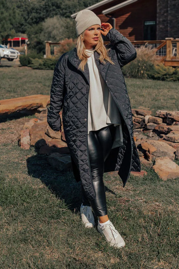 Chilly Wind Quilted Coat in Black Curves sold by Impressions product image thumbnail 2