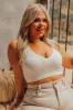 Flirty Nature Lace Racerback Bralette in Ivory Curves sold by Impressions